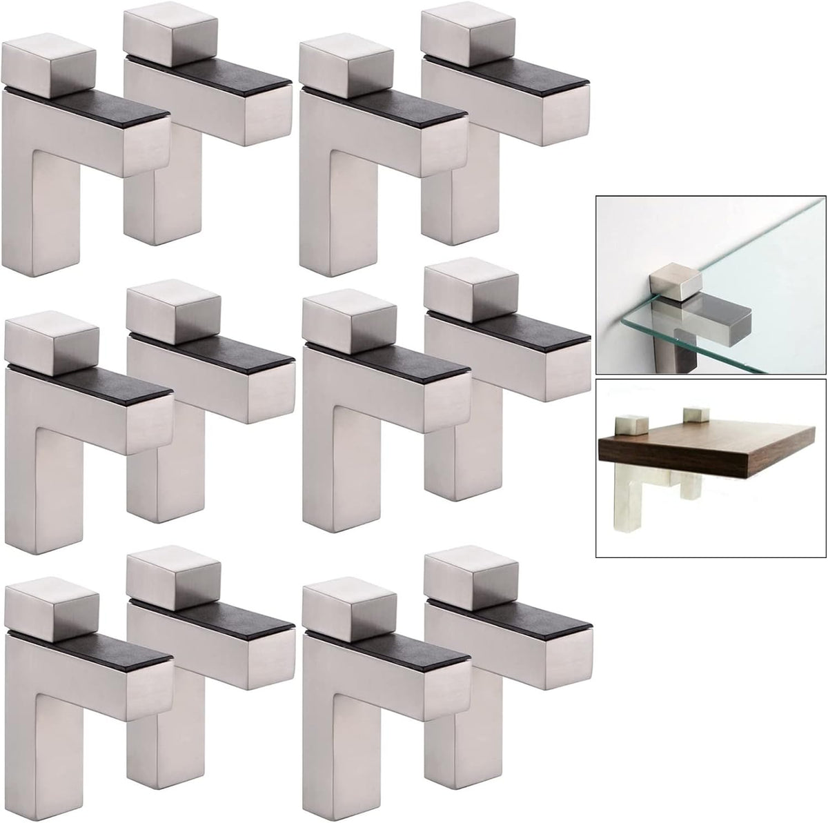 awen 12pcs solid metal adjustable wood/glass shelf bracket, main product view