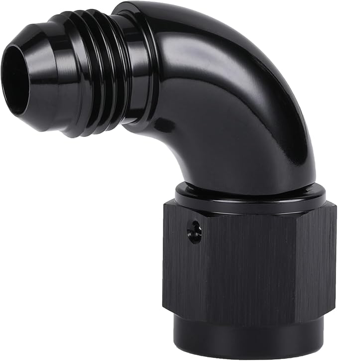 90 Degree 6AN Male to 6AN Female Swivel Full Flow Fitting Adapter Coupler - Image 5