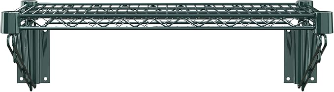 14" x 24" Green Epoxy Wire Wall Mount Shelf - Image 4