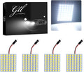 GLL Super White Energy-saving 5050 48-SMD LED Panel Dome Light Auto Car Interior Reading Plate Light Roof Ceiling Interior Wired Lamp+T10 BA9S Festoon Adapter-4pcs