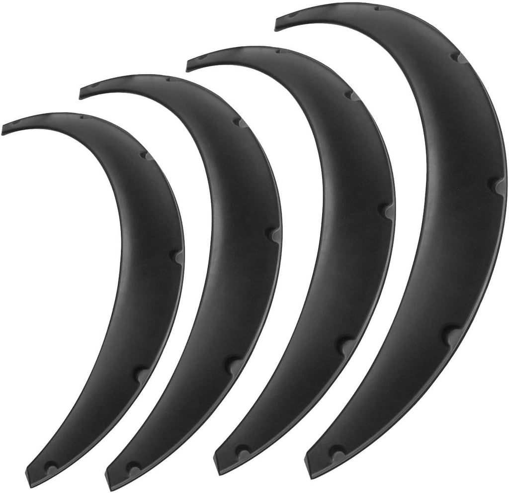 BLACKHORSE-RACING 4Pcs 3.5"/90mm Universal Car Wheel Fender Flares Wide Body Wheel Arches