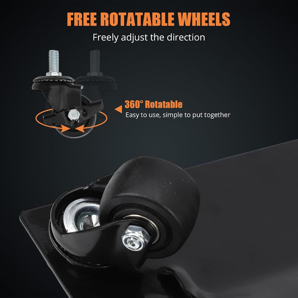 Car Dolly Set of 4, 6000 lbs Moving Tire Stake with Swivel Nylon Casters | 360° Swivel Nylon Casters & Dual Brakes