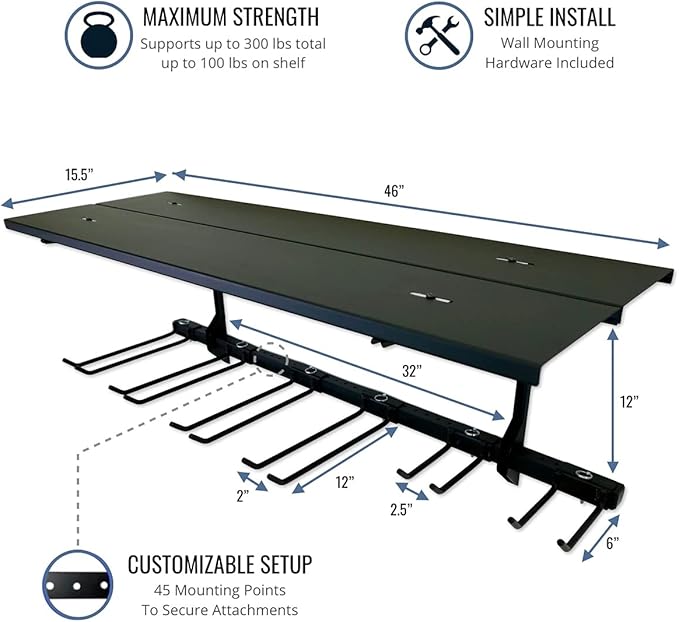 StoreYourBoard Tool Max Garage Storage Rack Shelf – Adjustable Wall Mount - Image 2