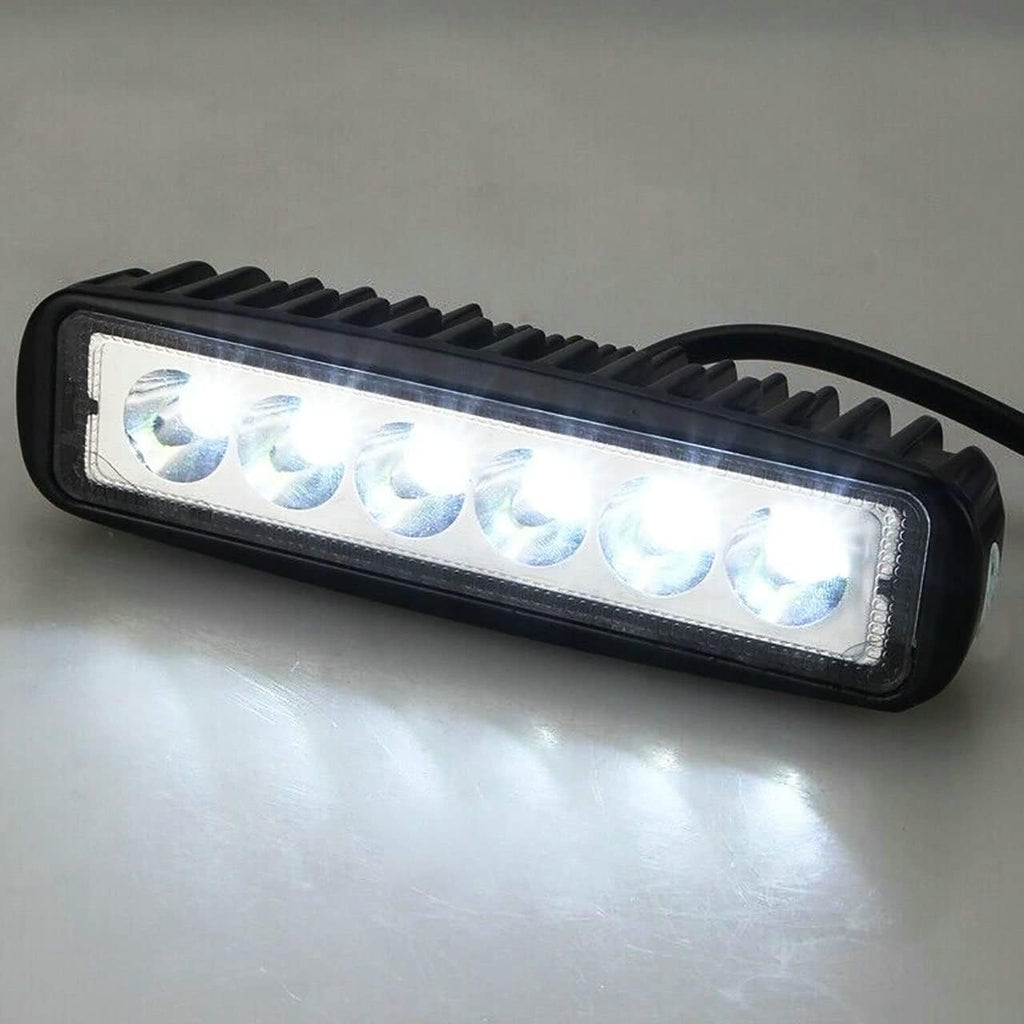Yibid Motorcycle 18W LED Driving Work Front Fog Head Light Lamp with 3 Wire Flashing Brake Replacement for Bobber Cafe Racer Cruiser ATV Vessels Off-Road Vehicles Trucks Fire Engines SUV ATV 4WD Car