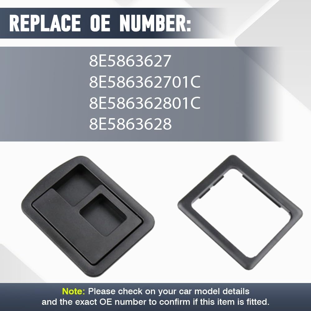 Riloer Rear Trunk Floor Cover Handle with Bottom Frame, Replaces 8E5863627, Compatible with Audi A3 2013-2020, Compatible with Audi A4 2001-2025, Black Plastic 1 Set (Rear Trunk Floor)