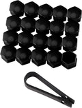 SLTY 20 PCS Car Wheel Nut Caps, 19mm Universal Lug Nut Covers Bolt Caps, Auto Wheel Hub Screw Protector with Remover Tool for Most Cars, Black 7