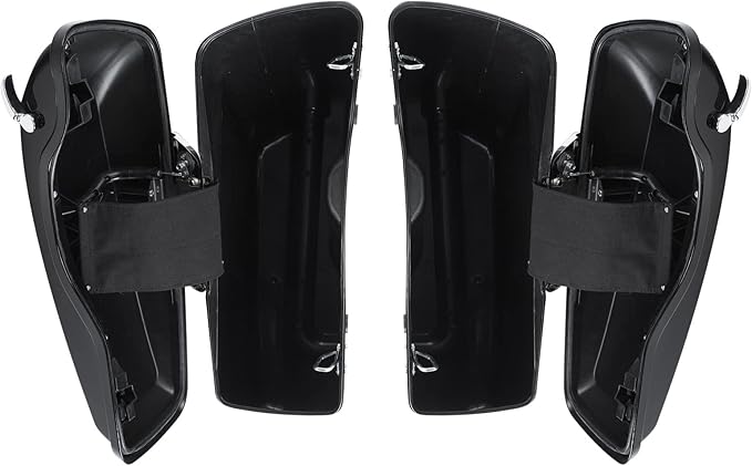 XFMT Motorcycle Vivid Black 5" Extended Stretched Hard Saddlebags Saddle Bags - Image 7