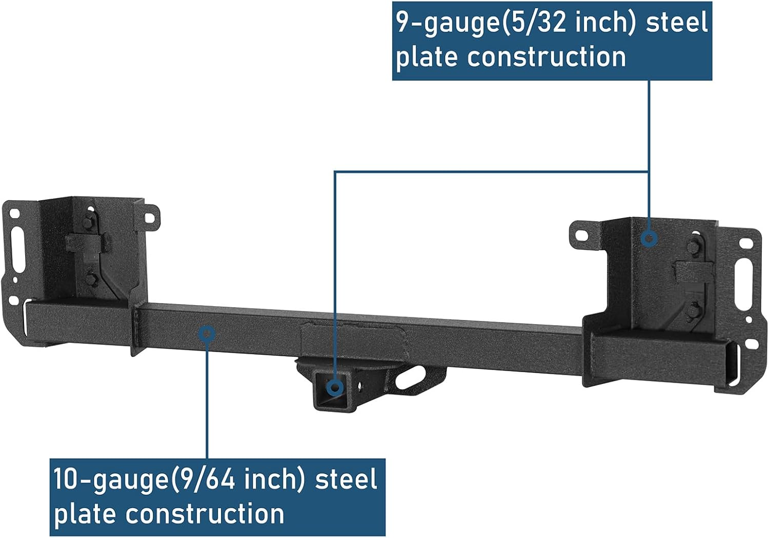 u-Box F150 Class 3 Trailer Hitch, 2-Inch Square Receiver Opening Trailer Tube Towing Tongue Compatible with 2015-2026 Ford F-150