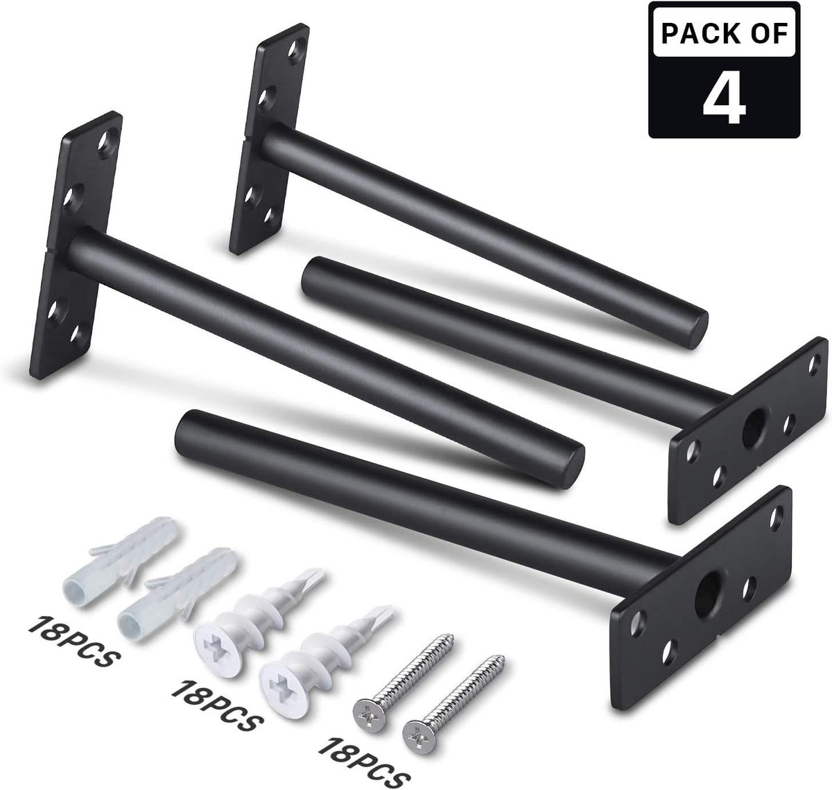 6 inch hidden floating shelf brackets, heavy duty on a desk or shelf