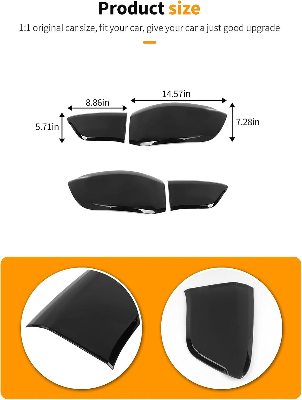 Hoolcar Tail Light Cover Rear Taillight Cover Guard Trim DecorationCompatible with Jeep Compass 2017-2025, Smoked Black