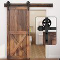 winsoon 5ft sliding barn door hardware kit,black big, main product view