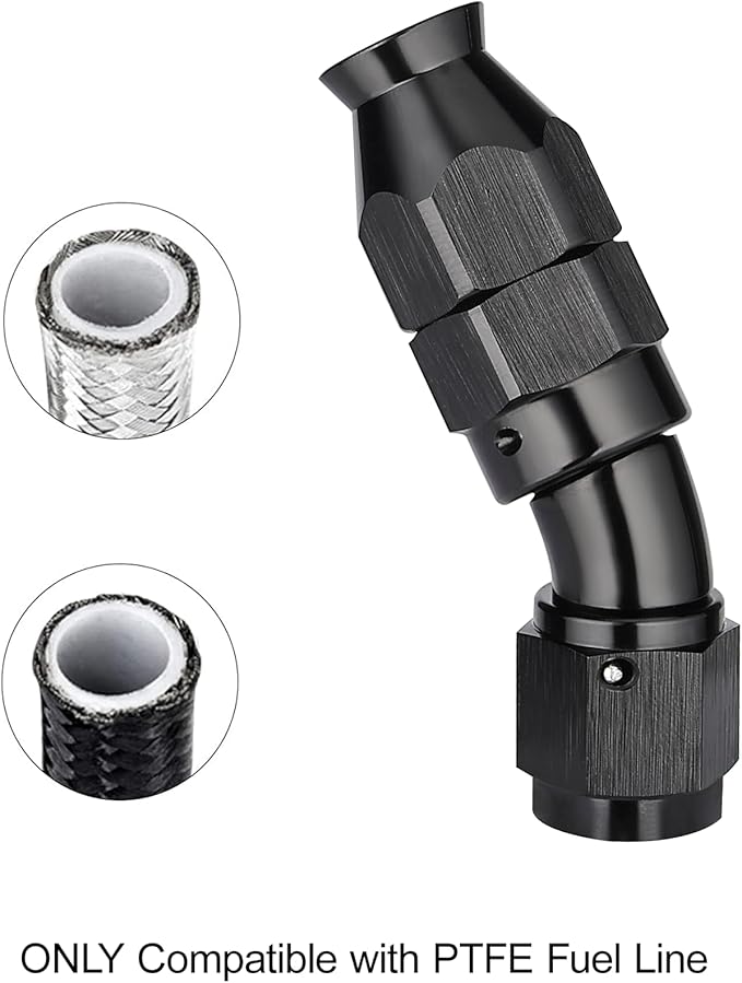 EVIL ENERGY 4AN 30 Degree PTFE One Piece Full Flow End Hose Fitting Aluminum - Image 5