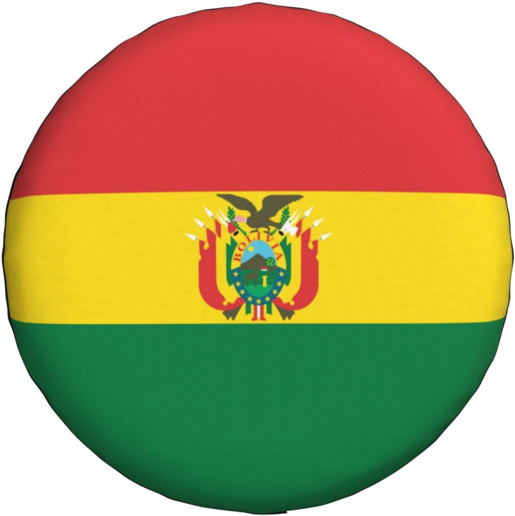 Flag of Bolivia Print Universal Spare Tire Cover for RV, Jeep | Wheel Protector Fits Rv, Trailer, Jeep, Shield Tires From Sun, Dirt And Rain For Outdoor Storage