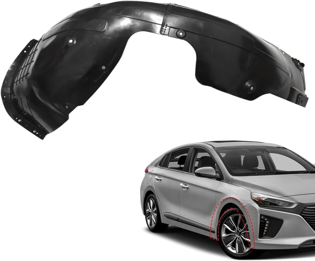 SecosAutoparts Front Fender Liner Passenger Side Compatible with Hyundai Ioniq 2017 2018 2019 2020 2021 2022 Replace# 86812G2000