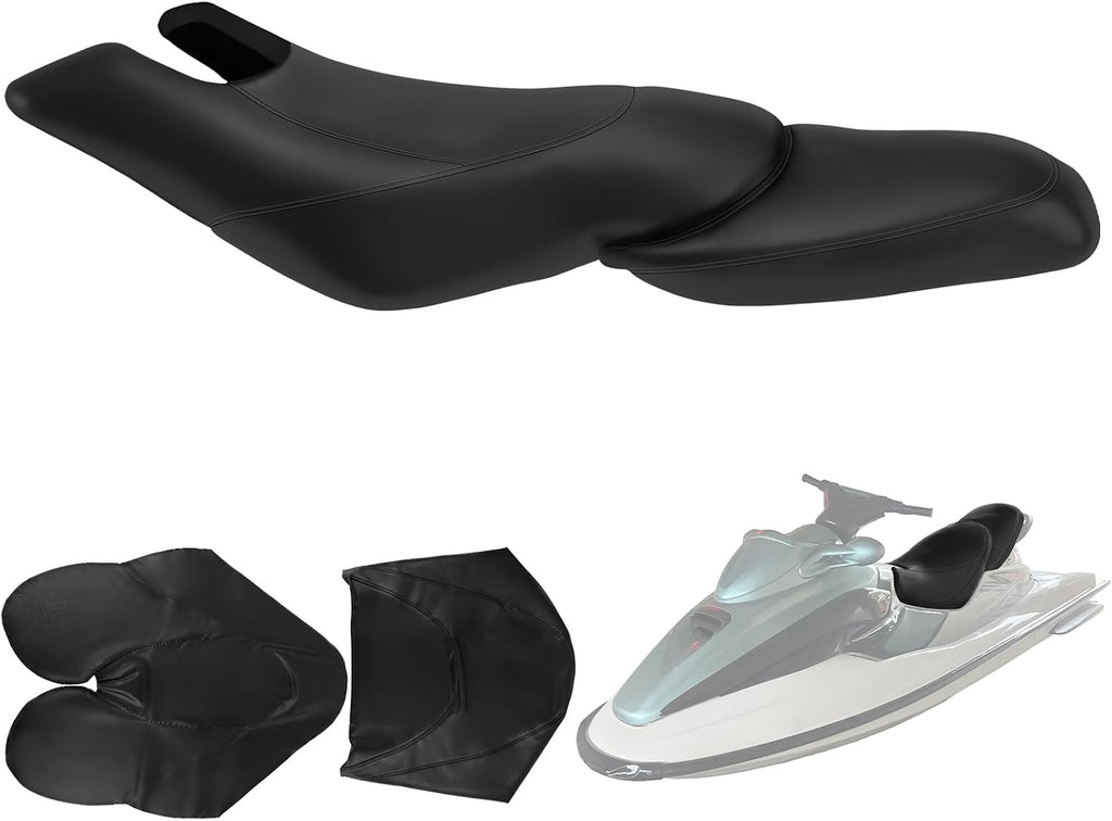 Seat Cover Replacement for 2000-2002 SeaDoo GTX DI/RFI | 3-Layer Custom Fit Faux Leather: Waterproof, Filter Inner, Tough Base. Staple Install (Basic Setup Kit Included)