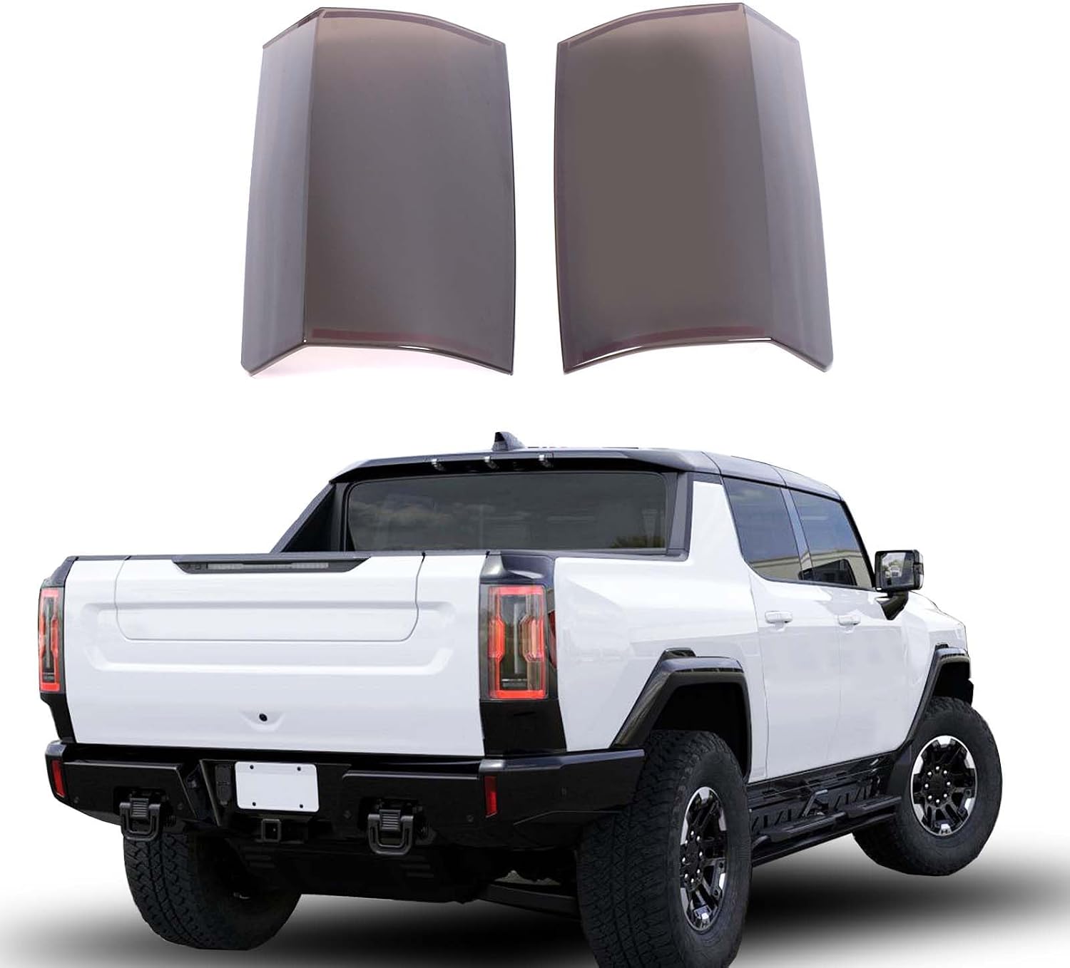 Yinanlutos Taillight Cover Trim Compatible with Hummer EV Pickup Truck 2024 2025 2026 Accessories Smoked Rear Tail Light Trim Cover Exterior Protection Decoration Accessories 2pcs