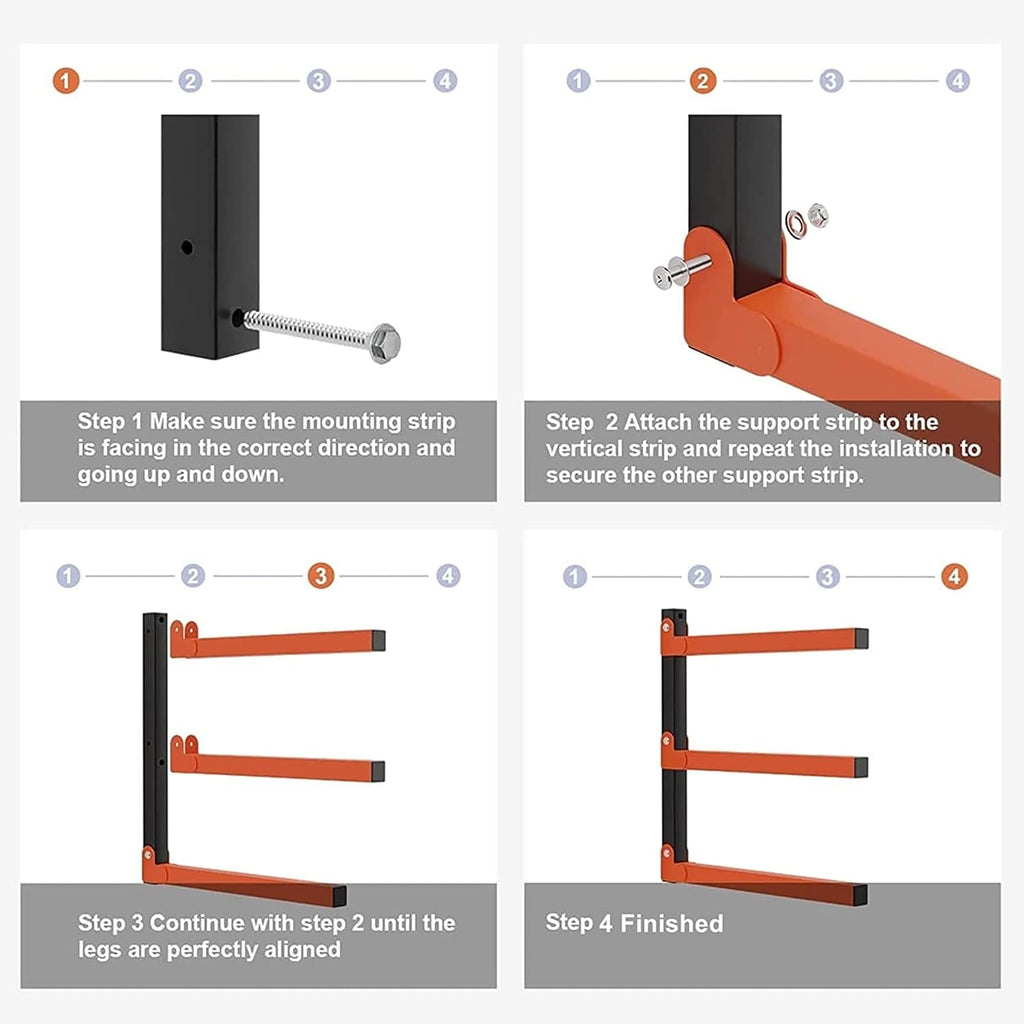 walmann lumber storage rack for garage, wall mount showing dimensions