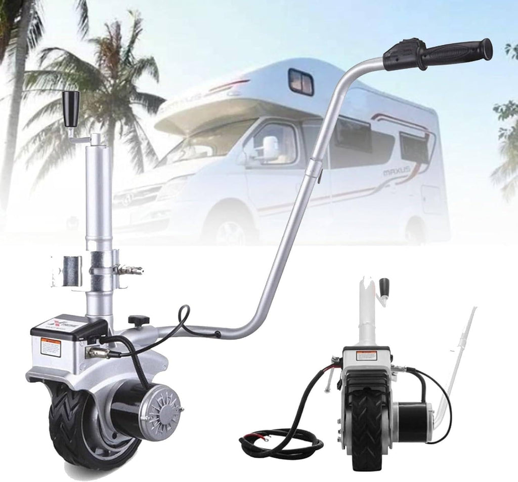 12V 350W Electric Trailer Mover,5000lbs Towing Capacity,23 ft/min Moving Speed,12.6''-16.5'' Adjustable Clamp Height & 7.5'' Rubber Tire,for Moving Trailer Caravan Boat