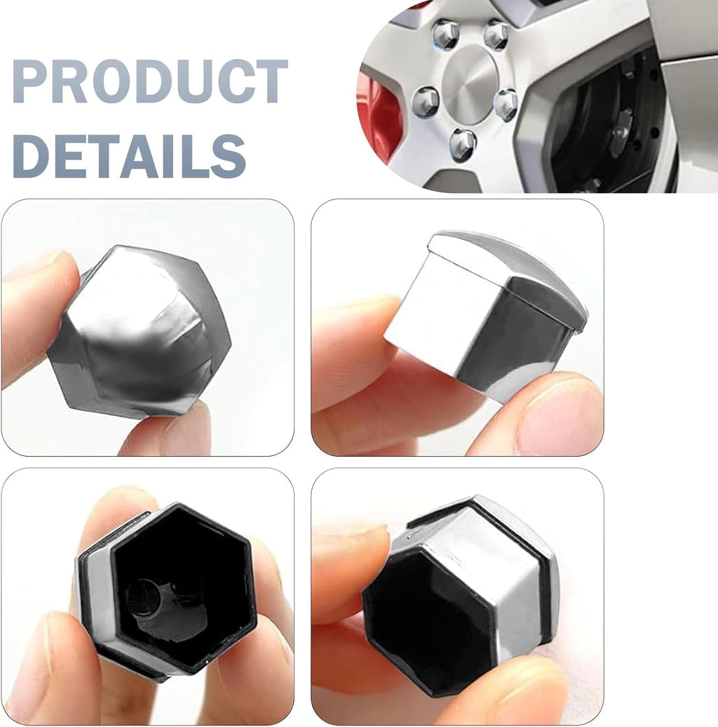 20Pcs Wheel Lug Nut Covers Compatible for 2017-2025 Ford SuperDuty F250 F350 F450 Crew Cab, Rim Bolt Caps Waterproof Shiny Lugnut Protector Toppers,21mm