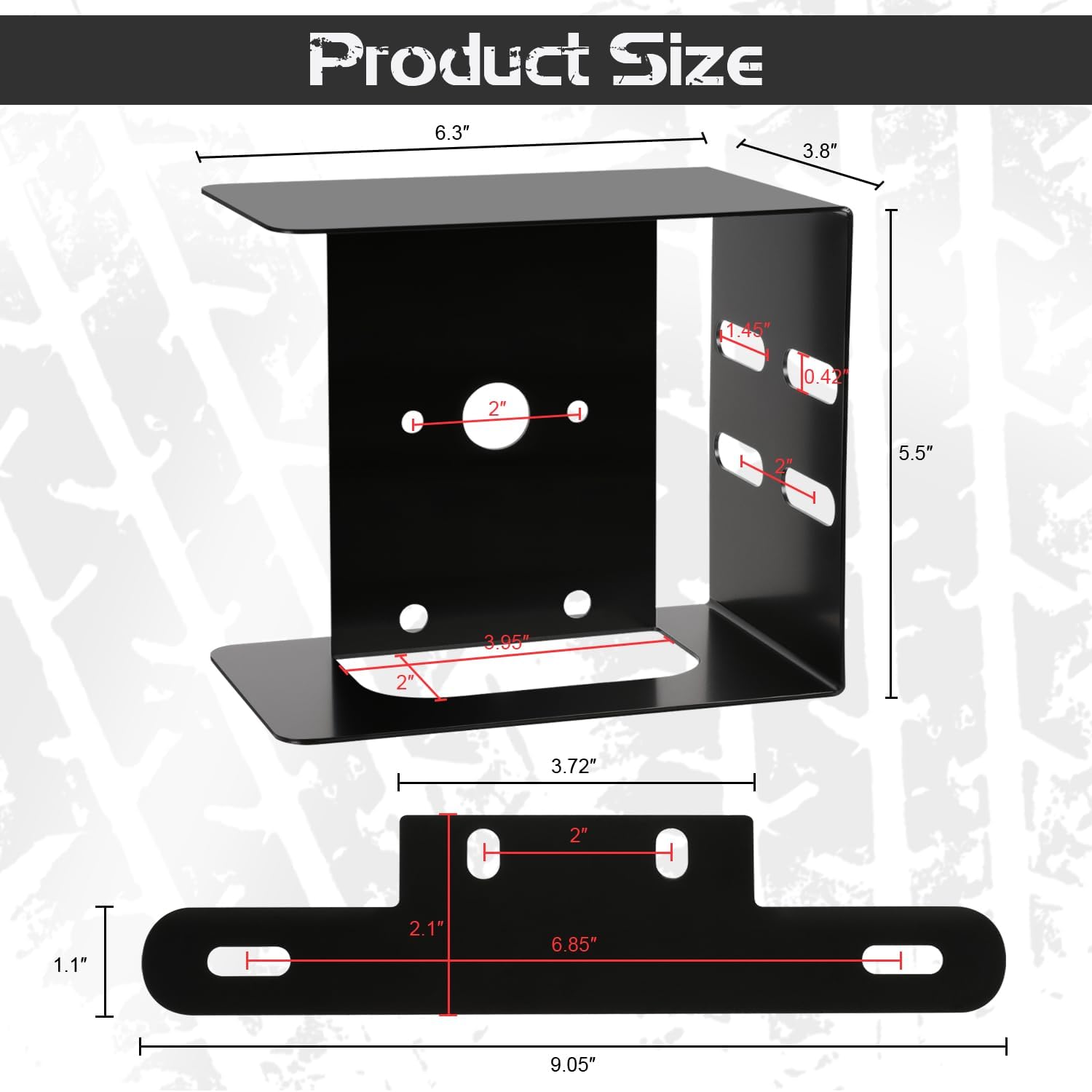 LINKITOM Square Trailer Tail Light Mounting Box & License Plate Bracket, Heavy Duty Steel Guard Cover for Trailers Under 80" Boat Truck Marine Camper RV