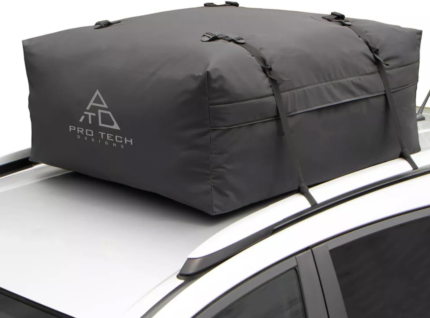 Journeyer 18 Waterproof Rooftop Cargo Carrier Bag, 18 Cubic Feet Vehicle Roof Storage with Straps & Door Hooks, Heavy Duty Car Top Carrier for SUVs, Vans, RVs & Trucks, 48" x 36" x 18"