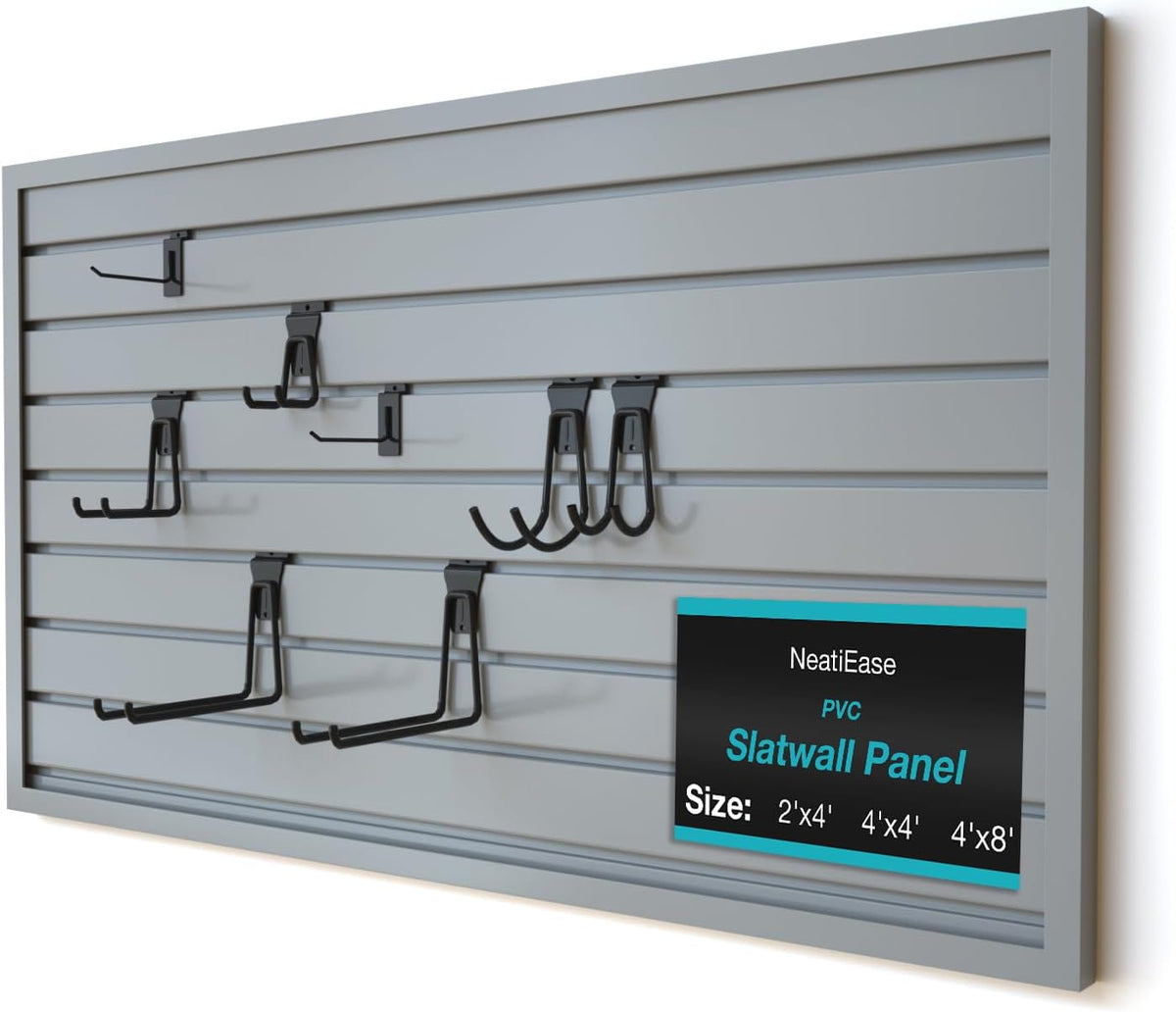 NeatiEase 2 x 4ft Slatwall Panel Wall Storage Systems, Slat Wall Paneling