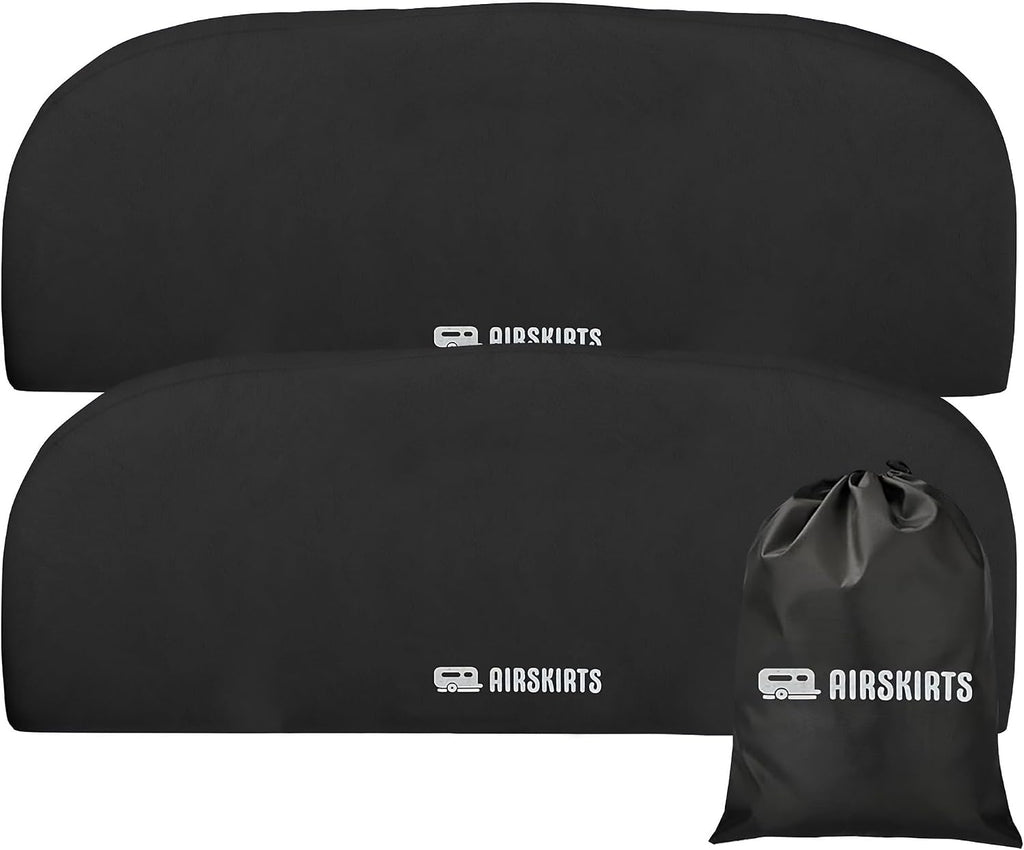 Triple-Axle RV Tire Covers for Trailers, RVs, Campers, Waterproof and UV Resistant, Thick, Durable Protection, Fits 27"-30" Tires, Trailer Wheel Cover by AirSkirts (Set of 2)