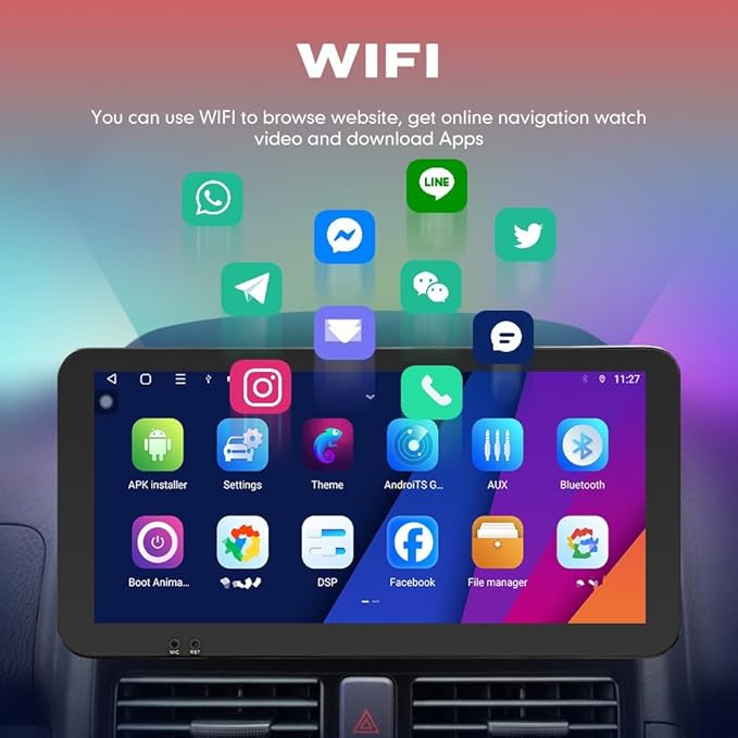 Kunfine Car CarPlay Android Auto Navigation Stereo GPS Radio Camera Display - Image 4
