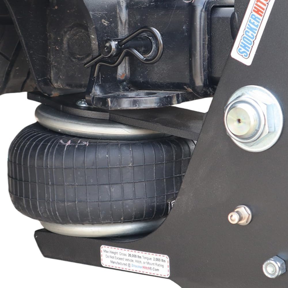 Shocker HD Max Black Super Drop Air Hitch with Sway ControlBlack Combo 2" & 2-5/16" Balls, Fits 2-1/2" Hitch has 0-8-1/2" of Drop - 20,000 lbs