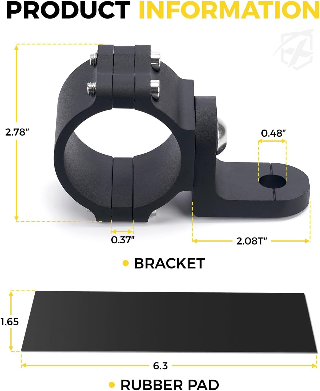 Xprite Whip Light Mount, UTV Whip & Flag Mounting Bracket, CNC Aluminium Heavy Duty 360° Adjustable for 1.75''- 2'' Roll Bar Cage Compatible with ATV SXS Polaris RZR Can-Am Maverick x3, 2PCS