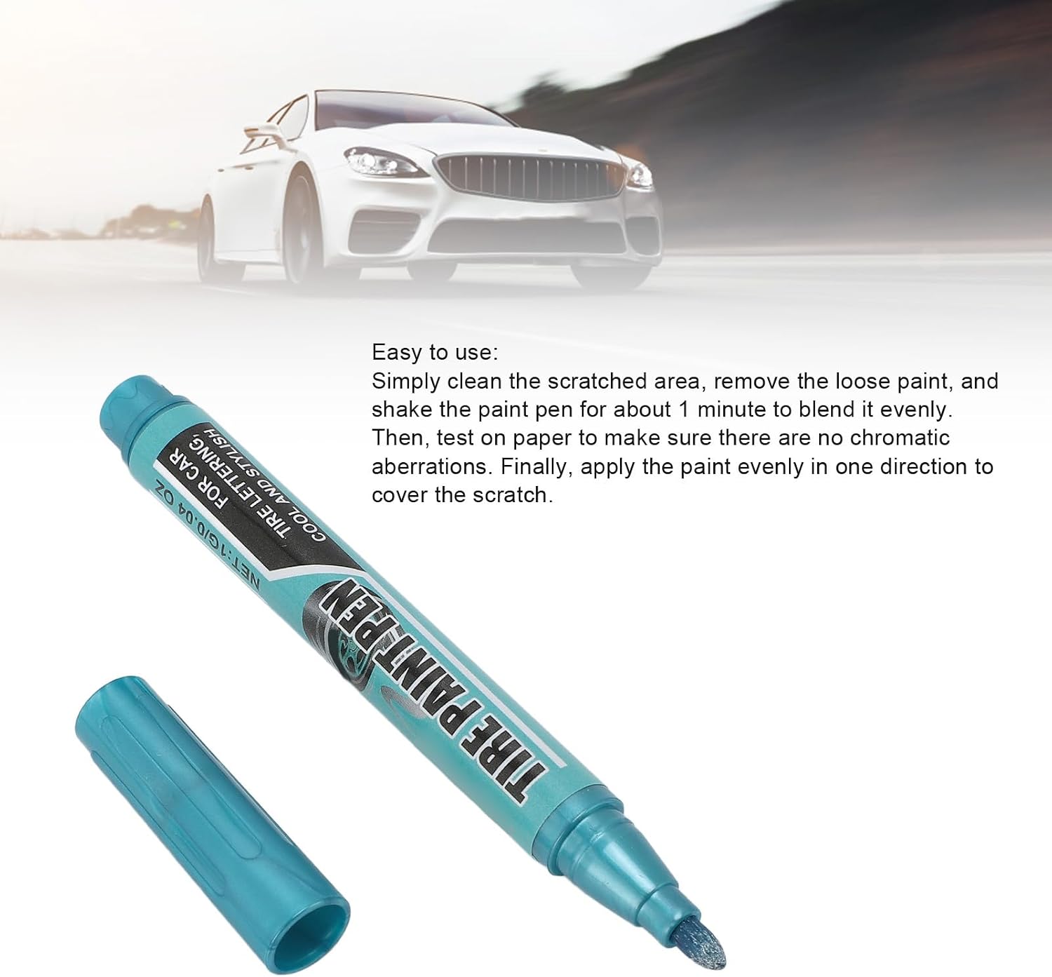 Blue Tire Paint Pen, 6pcs 1g Each, Waterproof Long Lasting Oil Marker Pen - Durable Scratch Repair, Easy Application for Vehicle Maintenance