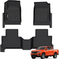 GINOWY-Floor Mats for Chevy Colorado 2015-2022 Crew Cab/GMC Canyon, TPE All