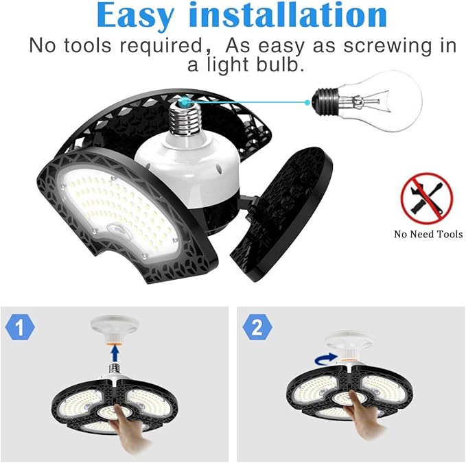 LED Garage Light 120W Deformable LED Ceiling Lights 18000 Lumens Led Shop Lights - Image 4