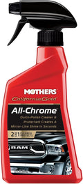 Mothers California Gold All-Chrome, 12 oz. – Cleans & Polishes Chrome, PVD & Chromed Plastics, Removes Fingerprints, Bugs, Water Spots & Smudges, Leaves a Brilliant Shine & Protective Barrier (05222)