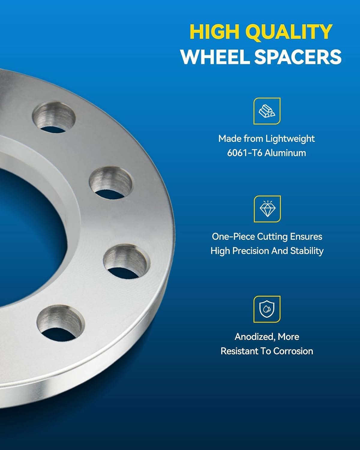 PHILTOP 5x4.5 Wheel Spacers 1/4 inch,5x114.3mm Lug-Centric Spacer with 70.5mm Hub Bore fit for Altima,Elantra,Explorer,CX-5,Rogue,Sonata,Sentra,Optima,Soul,Sorento,Silver,2 Pcs Not hubcentric