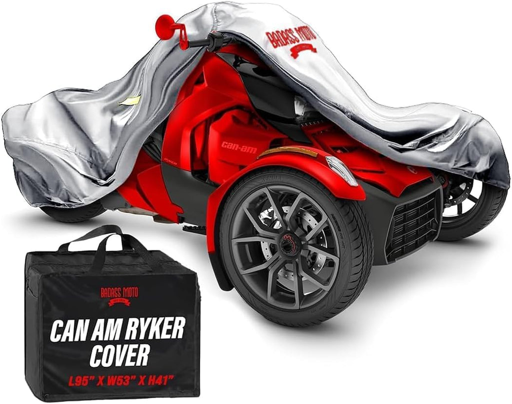 Badass Moto Can Am Ryker Cover Fits 600/900 Rally Sport Trike Three Wheeler. Heavy Duty. Won't Wimp Out. Fits Can-Am Ryker Motorcycle Accessories Waterproof Outdoor Storage