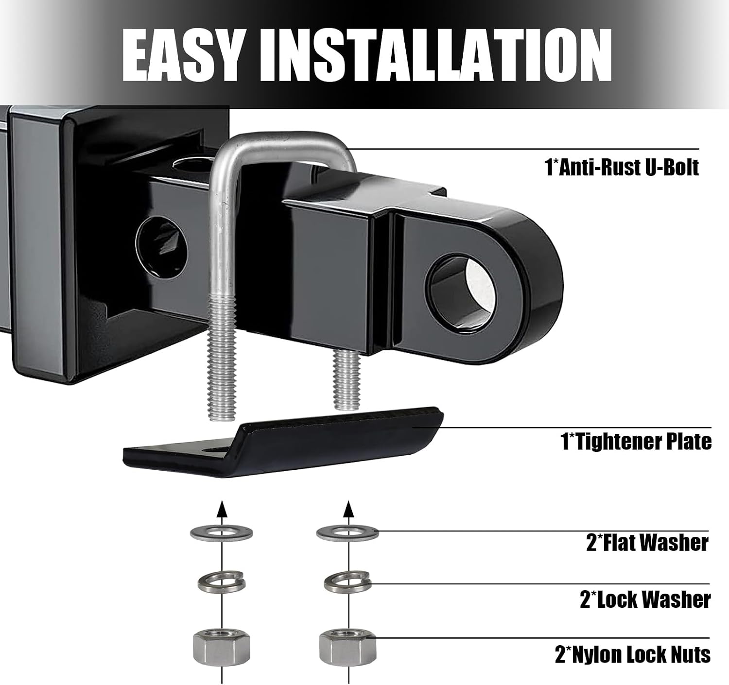 Big RED Hitch Tightener and Heavy Duty Anti-Rattle Stabilizer: Made of Carbon Steel for 1.25" and 2" Hitches, Reduces Movement,Trailer Hitch Accessories
