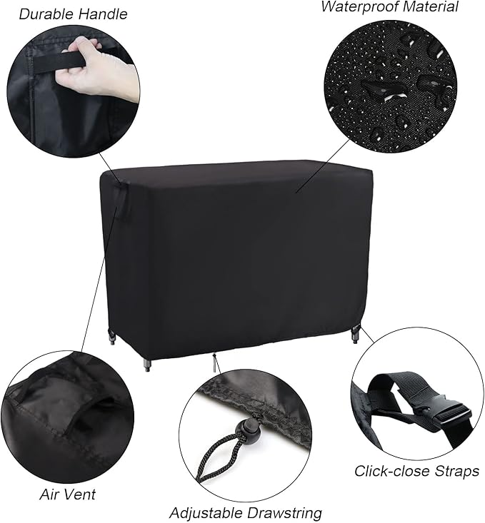 Kingling Outdoor Table Cover for Wicker Bar Cart, 44 Inch Waterproof Patio Bar - Image 3