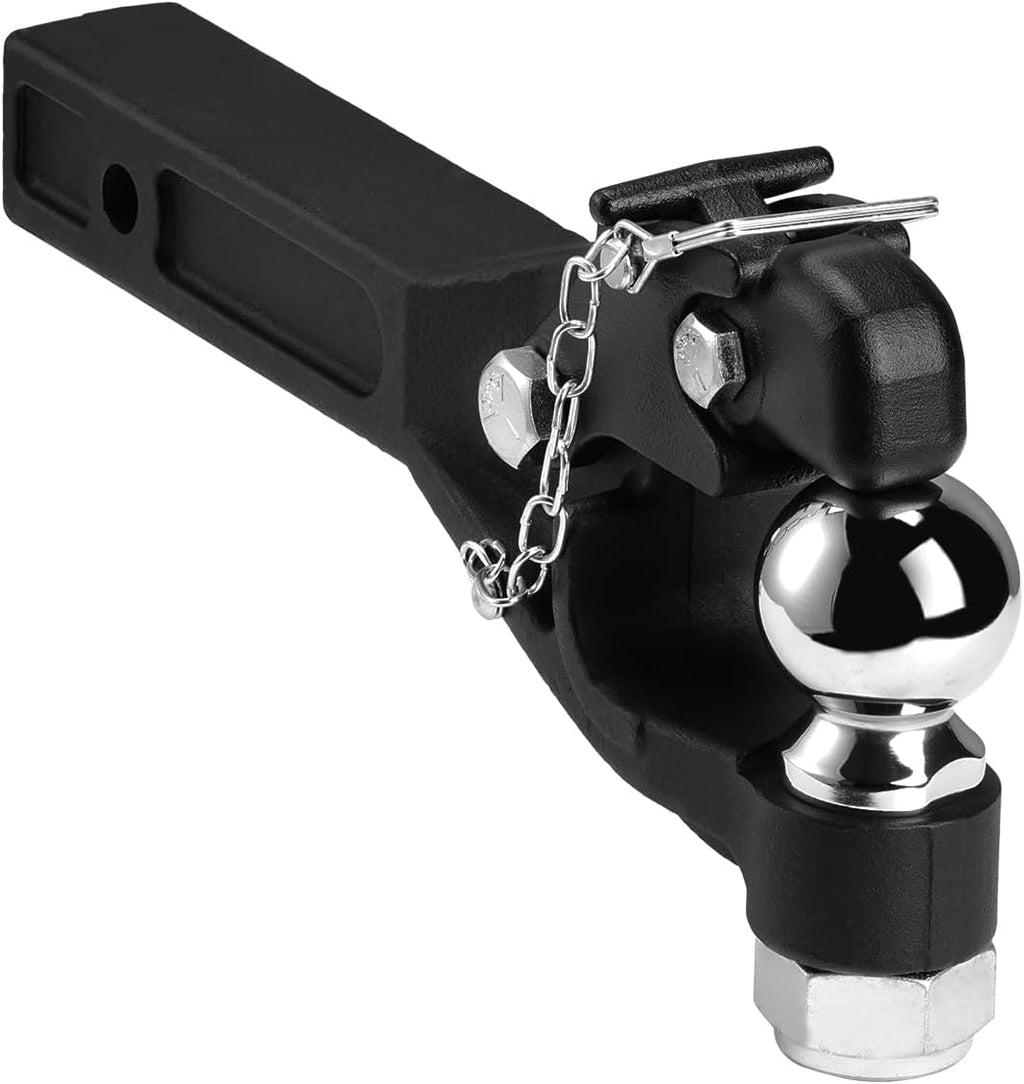 VEVOR Pintle Hook, 20000 lbs, Pintle Hook Hitch for 2/2.5-inch Hitch Hook Military Receiver, Combination 2-5/16-inch Hitch Ball, Fits 2.5 to 3-inch Lunette Ring, 15.6-inch Length, Black Powder Coat
