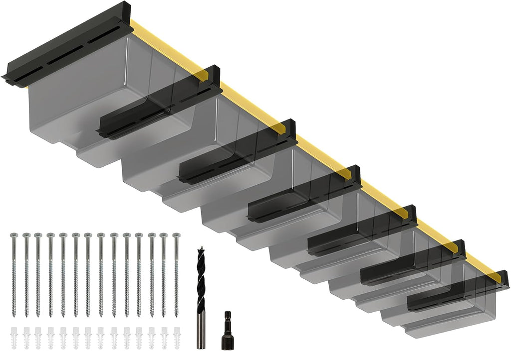 6-bin Overhead Garage Storage Rack, Ceiling Storage Racks Heavy Duty, Powder