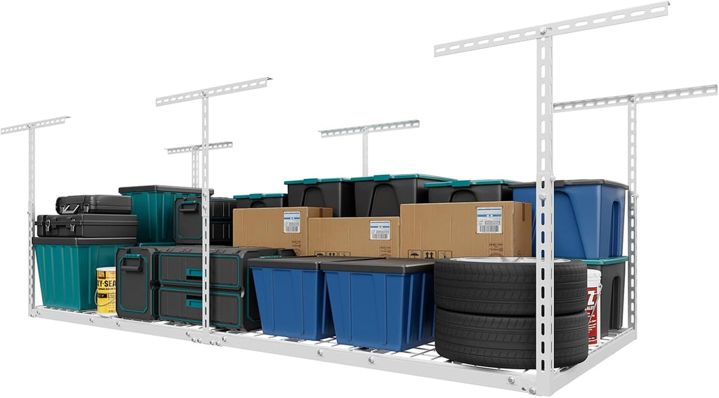 jusgym 3x8ft overhead garage storage rack, 26"-40" height, main product view