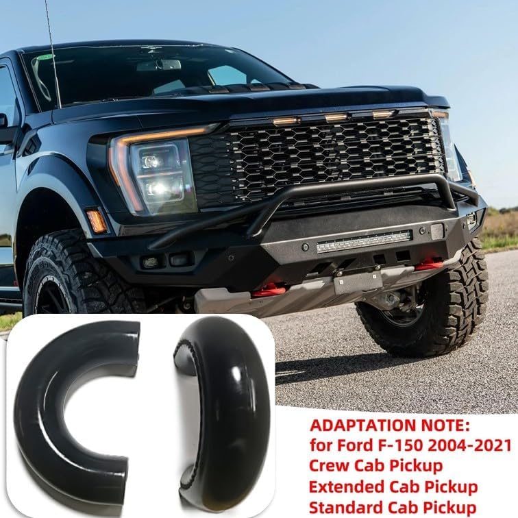 Tow Hook Covers for Ford F150 2004-2025 and Bronco Base/Big Bend/Outer Banks 2021-2025 and Toyota Tundra 2017-2021, Front Hitch Cover Compatible with 2004-2025 Ford F150 Accessories (Black)