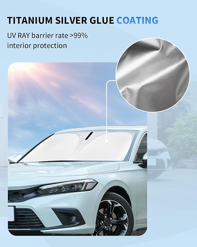 for Civic 2026 2025 2024 2023 2022 Windshield Sun Shade Custom Fit Honda Civic - Image 2