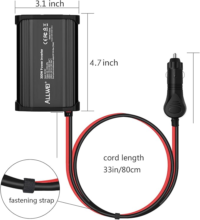 ALLWEI 300W Car Power Inverter DC 12V to 110V AC - Image 9