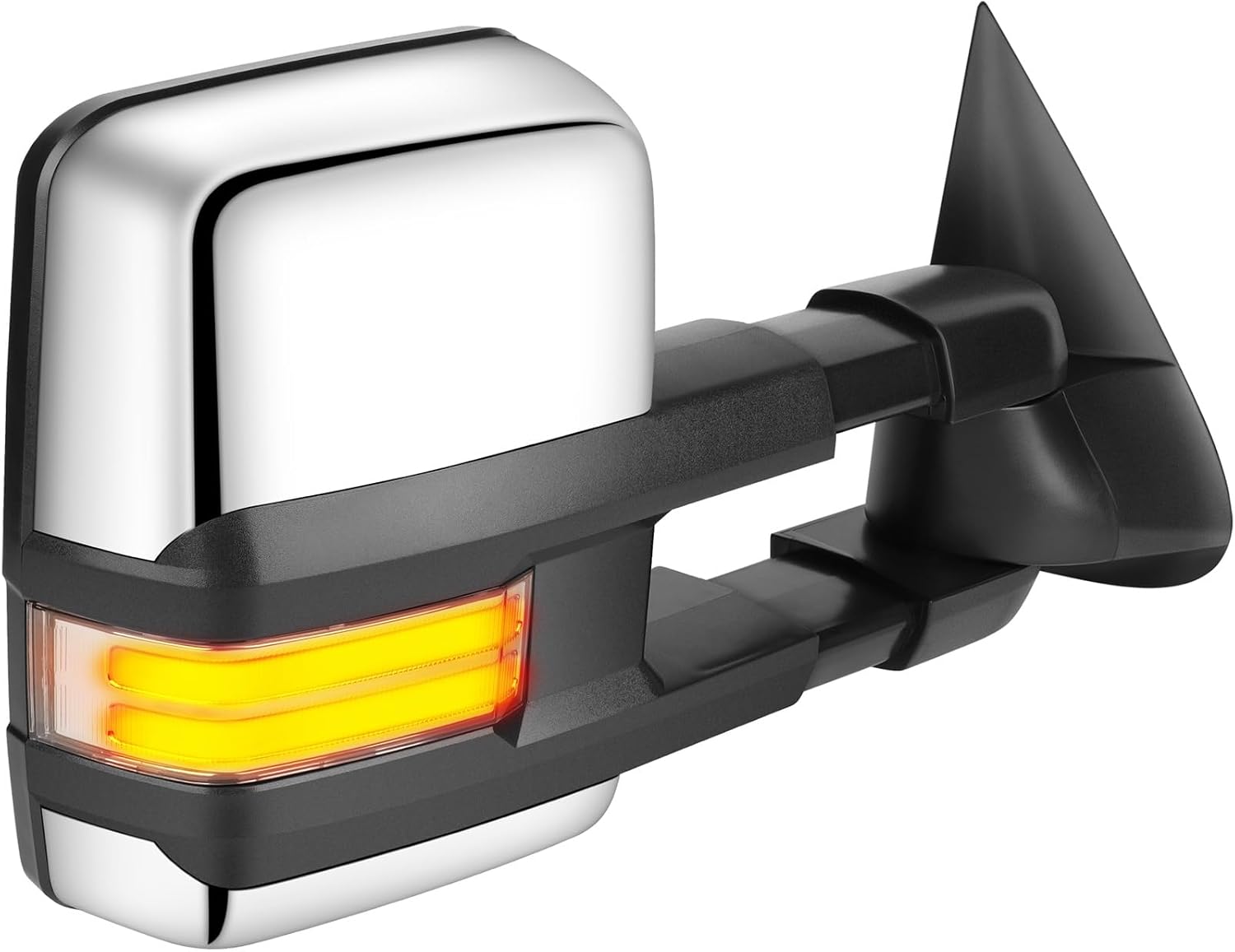 Tow Mirrors Pair suitable for 2003-2006 For Chevy Silverado For GMC Sierra Pickup with Power Adjusted Heated LED Turn Signal Running Width Light ChromeTowing Mirrors