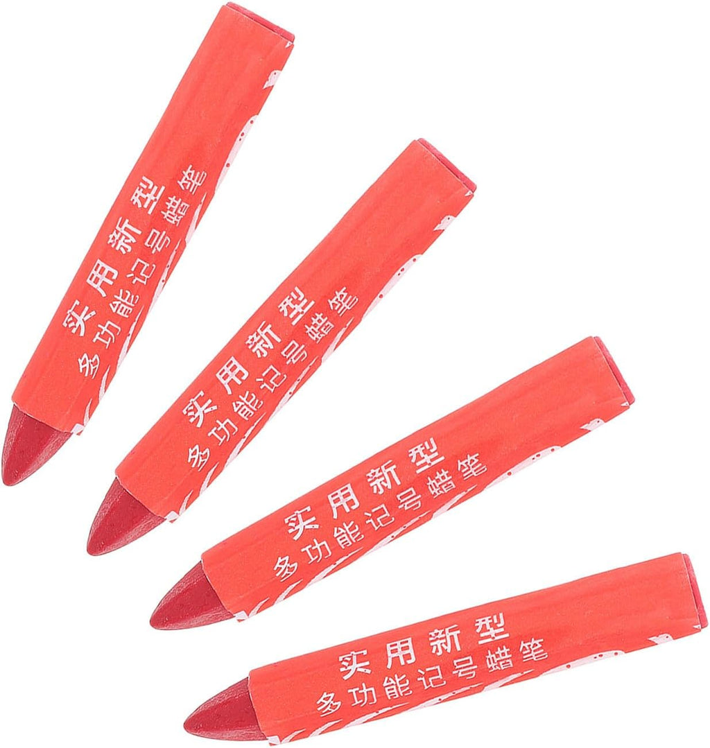 4pcs Waterproof Tire Marker Pens Red Wax Crayons for Marking on Plastic and Carton Sturdy Auto Tire Repair Tool for Marking Repair Position