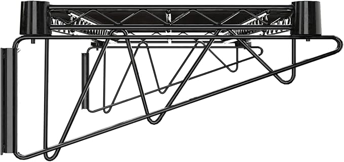 14" x 36" Black Epoxy Wire Wall Mount Shelf - Image 5