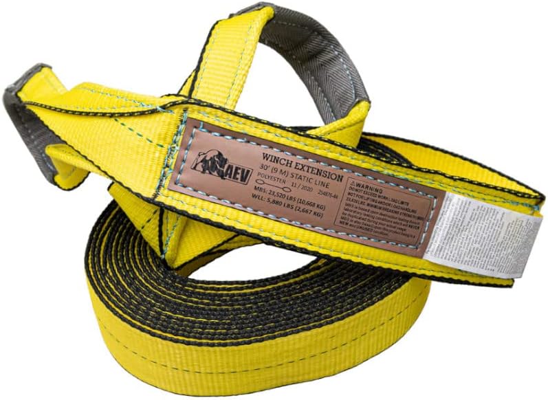 AEV Mid-Size Trail Recovery Kit for Off-Road Vehicles Includes Snatch Block + Recovery Strap + Tree Saver + Winch Extension Strap + Gloves + Tire Deflator + Anchor Shackles + Recovery Bag