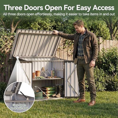 aoxun outdoor storage cabinet 35cu.ft metal storage shed, package contents
