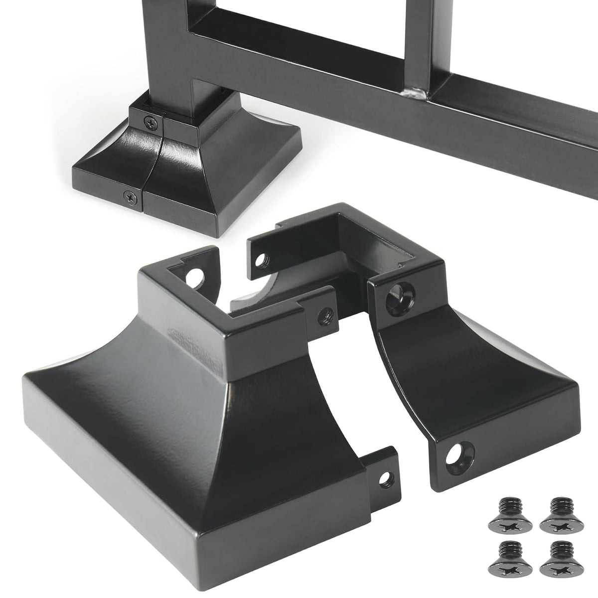1.25" aluminum deck post base cover, skirt, handrail, main product view